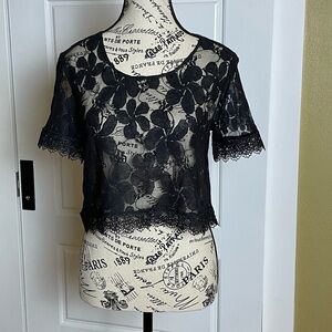 Show Me Your Mumu Black Lace Crop Top